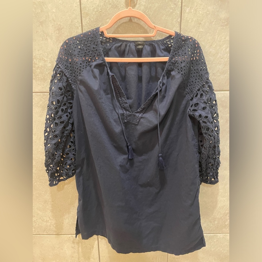 J Crew navy blue coverup